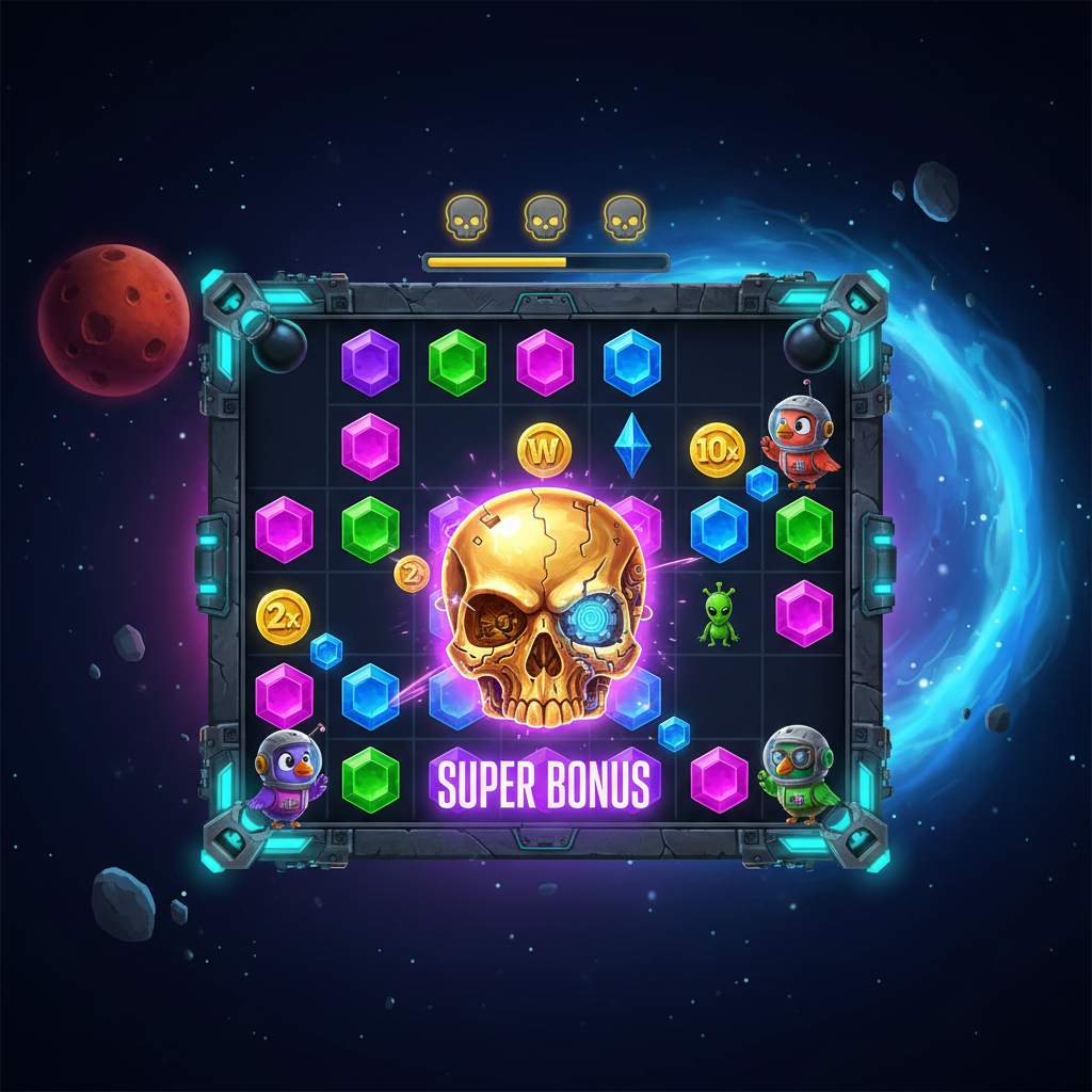 Pirots 4 Bonusspiel mit goldenem Totenkopf