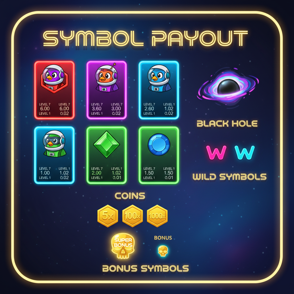 Pirots 4 paytable — alle Symbole und Multiplikatoren